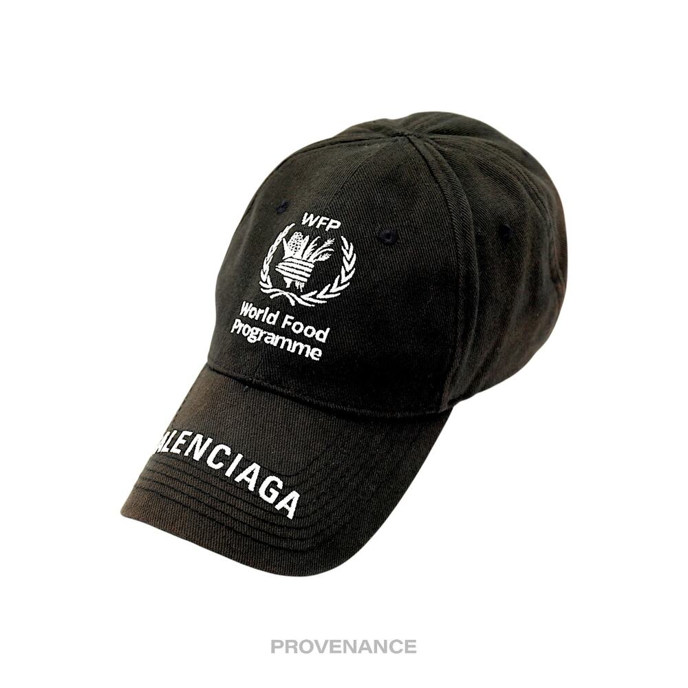 🔴 Balenciaga WFP Embroidered Logo Cap - Black White - Gem